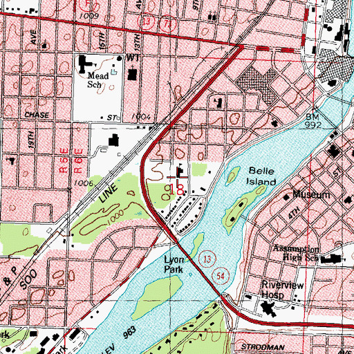 Topographic Map of Our Lady Queen of Heaven Elementary School, WI