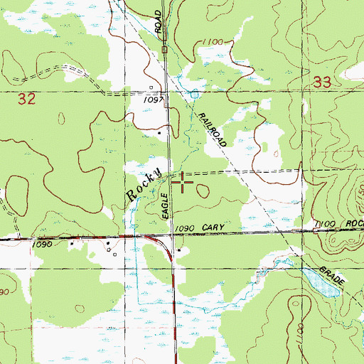 Topographic Map of Pleasant Rock School (historical), WI