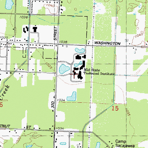 Topographic Map of Mid - State Technical College - Wisconsin Rapids Campus, WI