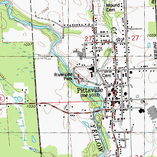 Topographic Map of Riverside Park, WI