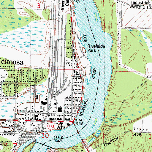 Topographic Map of Sacred Heart of Jesus Church, WI