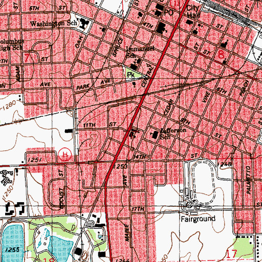 Topographic Map of Sacred Heart Roman Catholic Church, WI