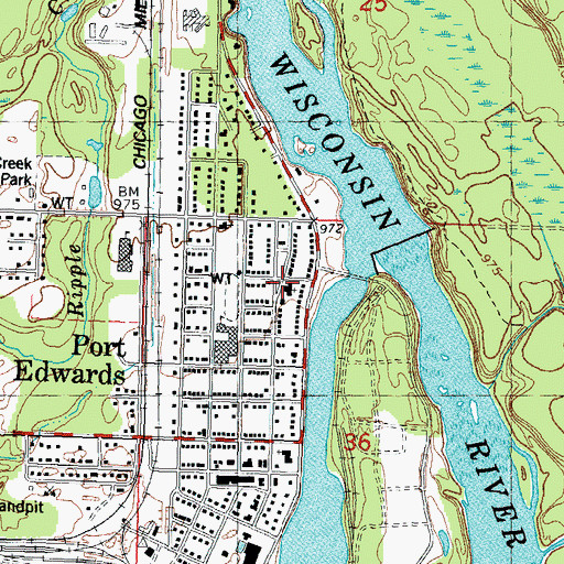 Topographic Map of Saint Alexanders Catholic Church, WI