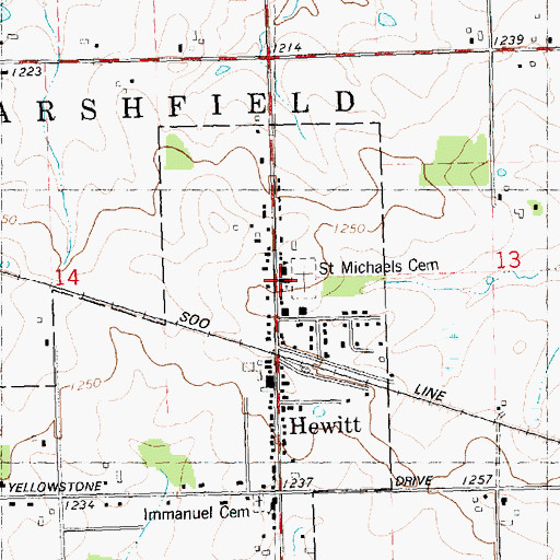 Topographic Map of Saint Michaels Catholic Church, WI