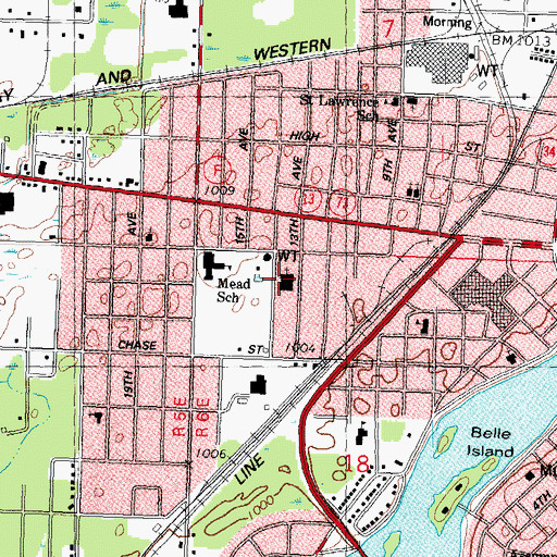 Topographic Map of Saint Pauls Evangelical Lutheran Church, WI