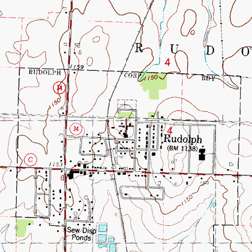 Topographic Map of Saint Philips Church, WI