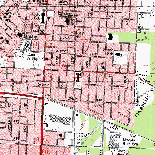 Topographic Map of Saint Vincent de Paul School, WI