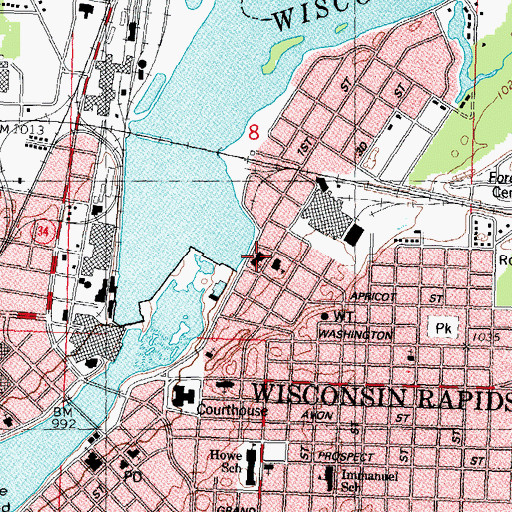 Topographic Map of Saints Peter and Paul Church, WI