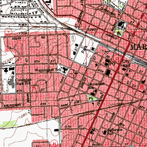 Topographic Map of Seventh Day Adventist Church, WI