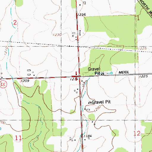 Topographic Map of Shady Nook School (historical), WI