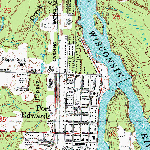 Topographic Map of Trinity Lutheran Church, WI