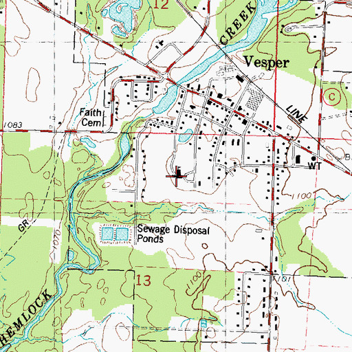 Topographic Map of Vesper Elementary School, WI