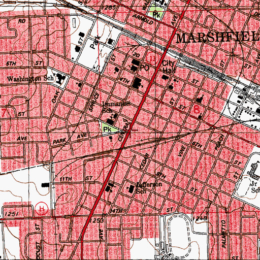 Topographic Map of Washington Square Shopping Center, WI