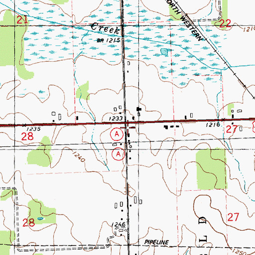 Topographic Map of Webster School (historical), WI