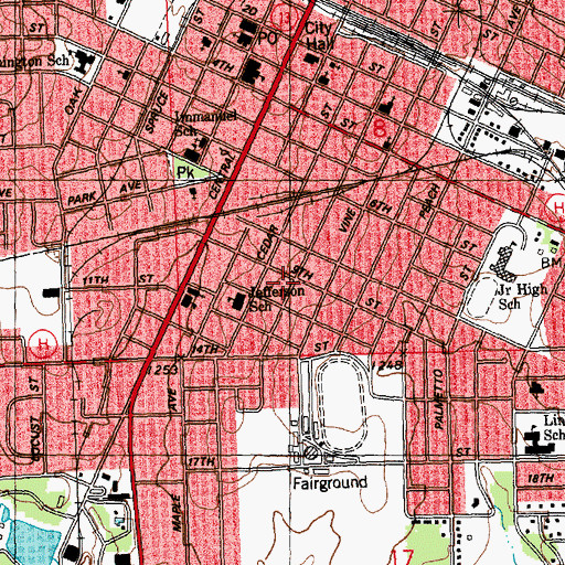 Topographic Map of Zion Evangelical Lutheran Church, WI