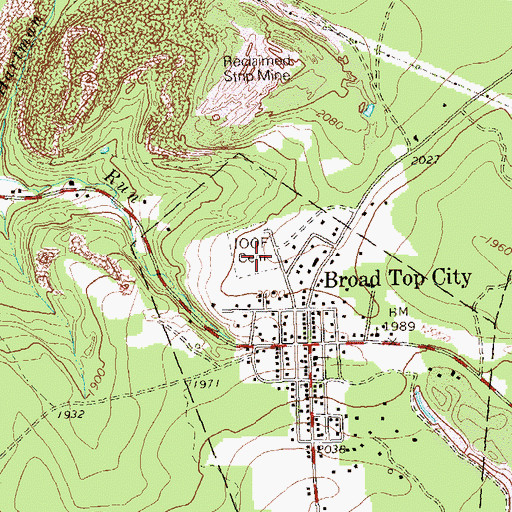 Topographic Map of Broad Top Independent Order of Odd Fellows Cemetery, PA