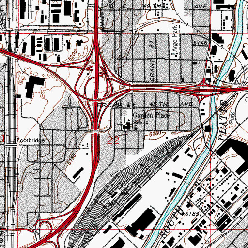 Topographic Map of Garden Place Academy, CO