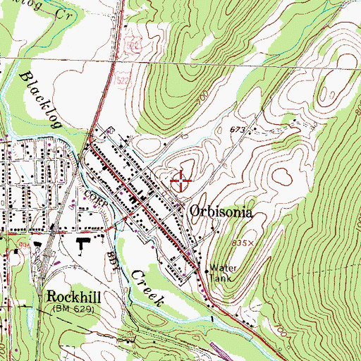 Topographic Map of Orbisonia Cemetery, PA