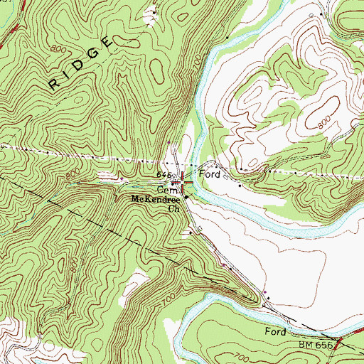 Topographic Map of McKendree Methodist Church Cemetery, PA