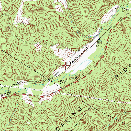 Topographic Map of Price Cemetery, PA