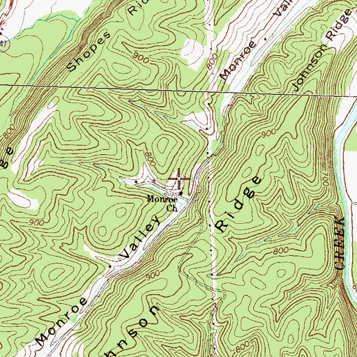 Topographic Map of Monroe Church Cemetery, PA