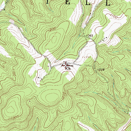 Topographic Map of Mount Zion Church Cemetery, PA