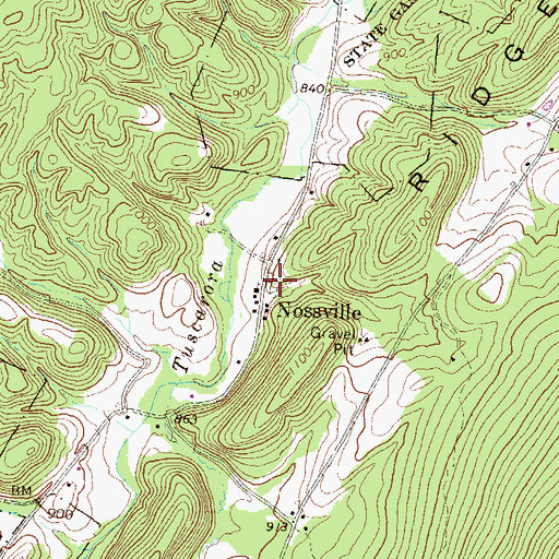 Topographic Map of Nossville Cemetery, PA