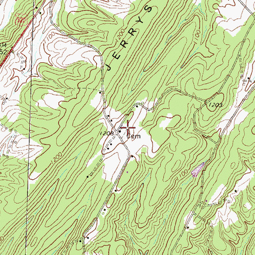Topographic Map of Pleasant Hill Cemetery, PA