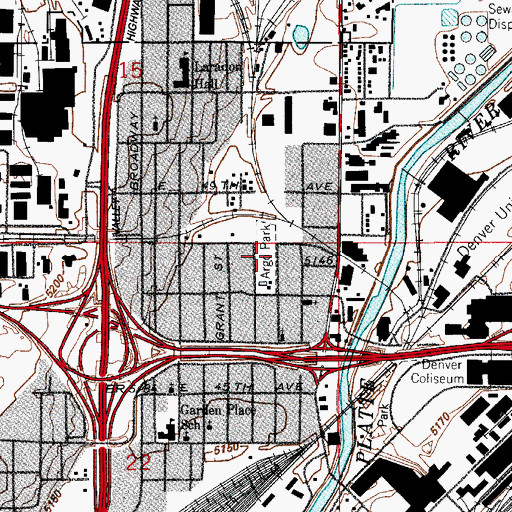 Topographic Map of Argo Park, CO
