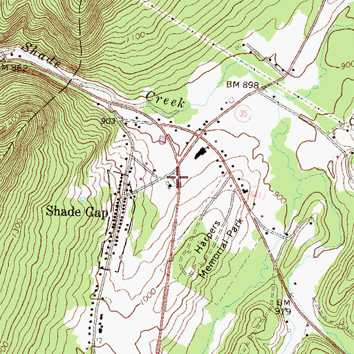 Topographic Map of Shade Gap Presbyterian Church Cemetery, PA
