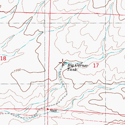 Topographic Map of Big Corner Tank, NM