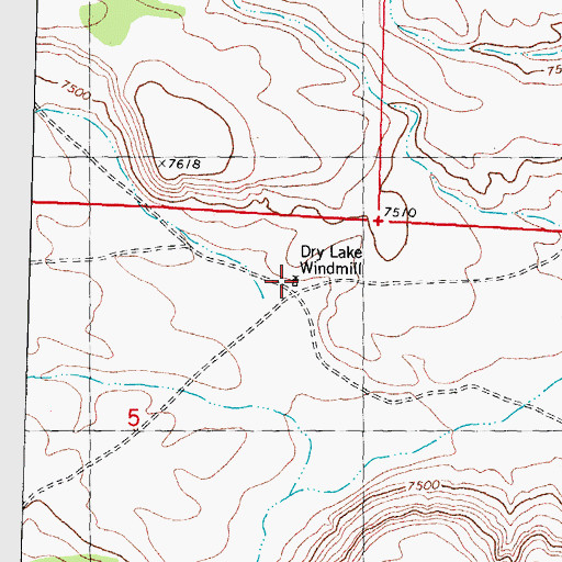 Topographic Map of Dry Lake Windmill, NM