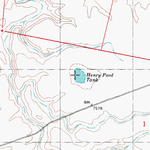 Topographic Map of Henry Ford Tank, NM
