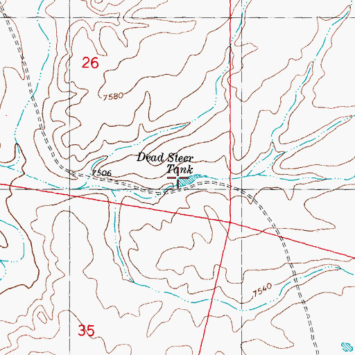 Topographic Map of Dead Steer Tank, NM