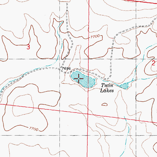 Topographic Map of Twin Lakes, NM