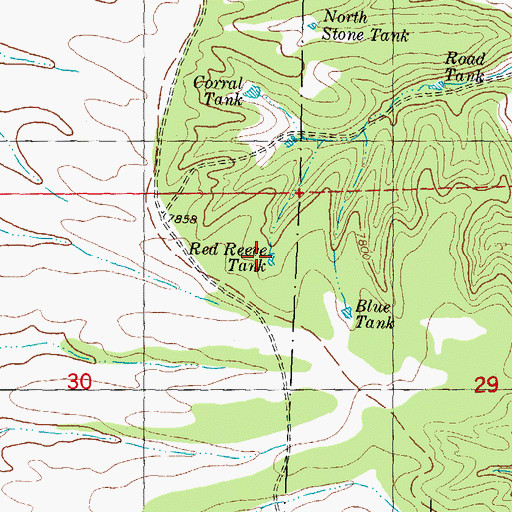 Topographic Map of Red Reeve Tank, NM