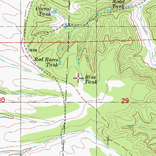 Topographic Map of Blue Tank, NM