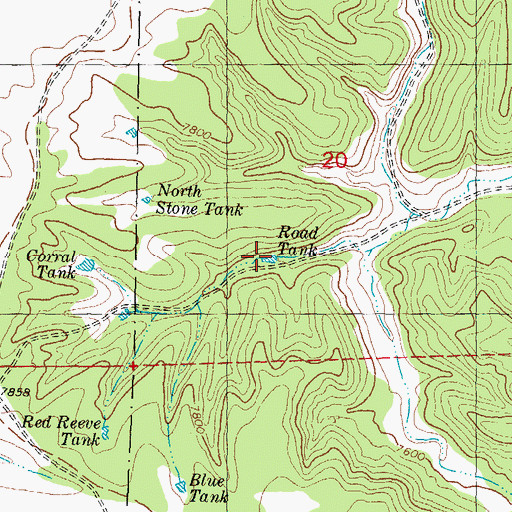 Topographic Map of Road Tank, NM