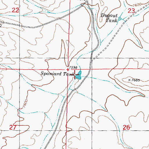 Topographic Map of Spaniard Tank, NM