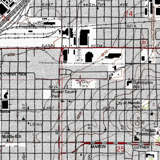 Topographic Map of Schafer Park, CO