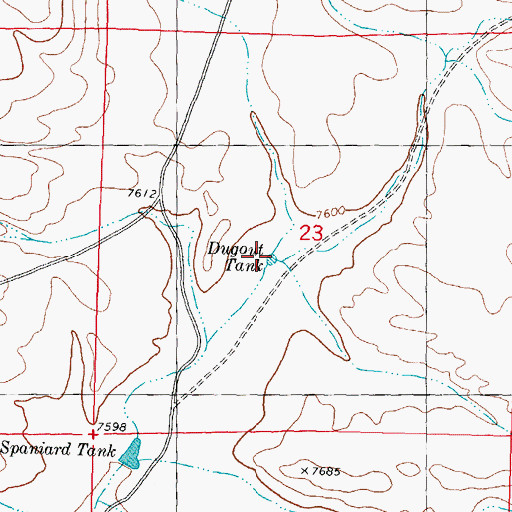 Topographic Map of Dugout Tank, NM