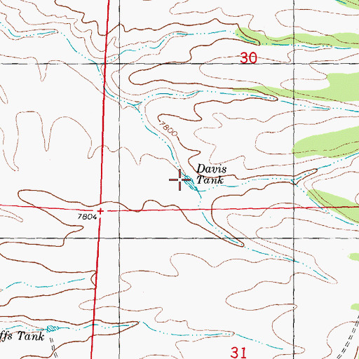 Topographic Map of Davis Tank, NM