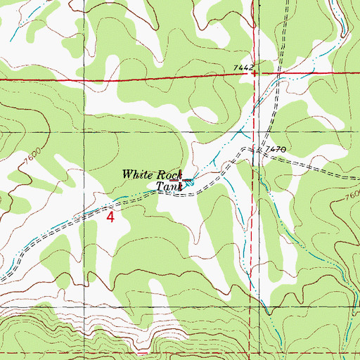 Topographic Map of White Rock Tank, NM