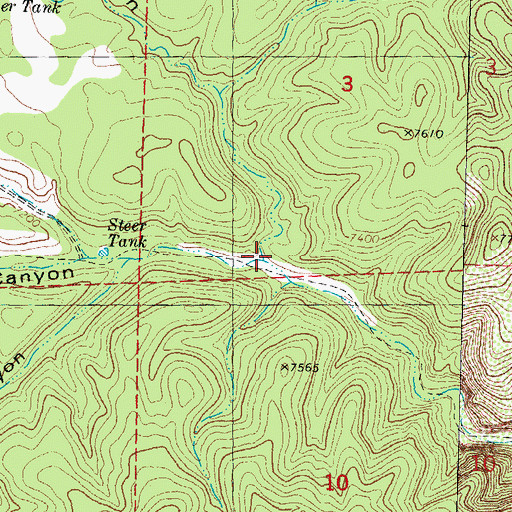 Topographic Map of North Wahoo Canyon, NM