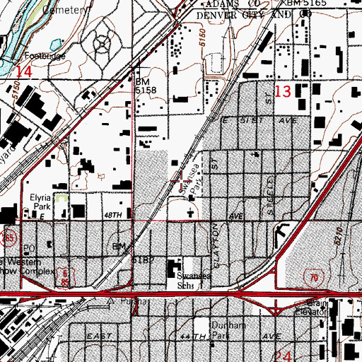 Topographic Map of Swansea Park, CO