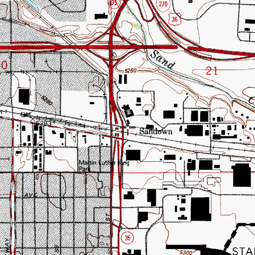 Topographic Map of Sandown, CO