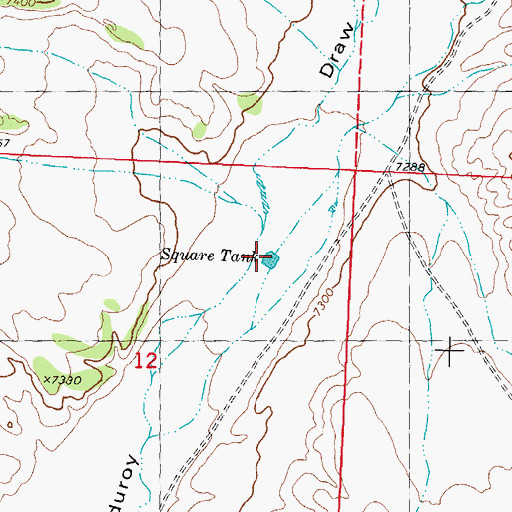Topographic Map of Square Tank, NM