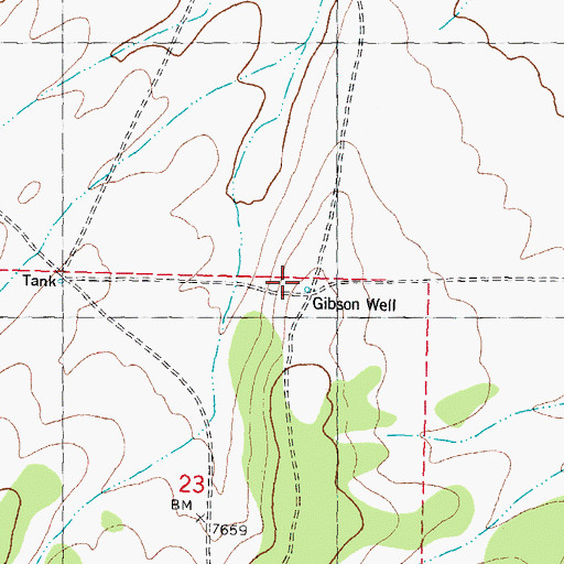 Topographic Map of Gibson Well, NM
