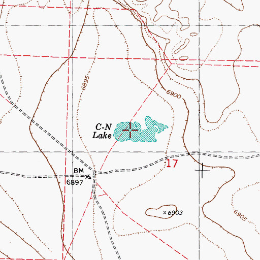 Topographic Map of C-N Lake, NM