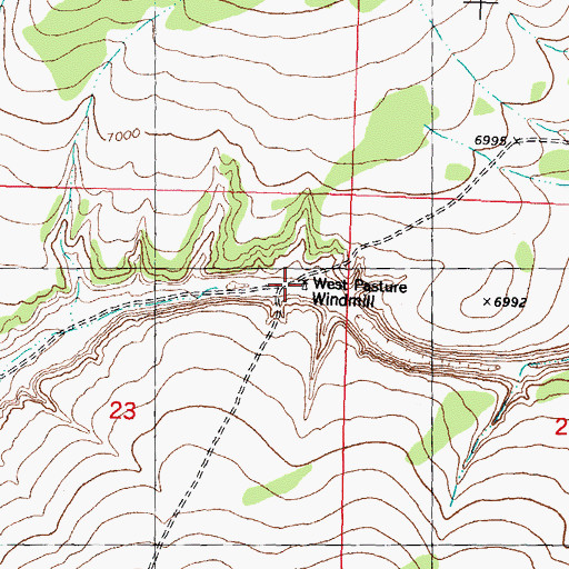 Topographic Map of West Pasture Windmill, NM